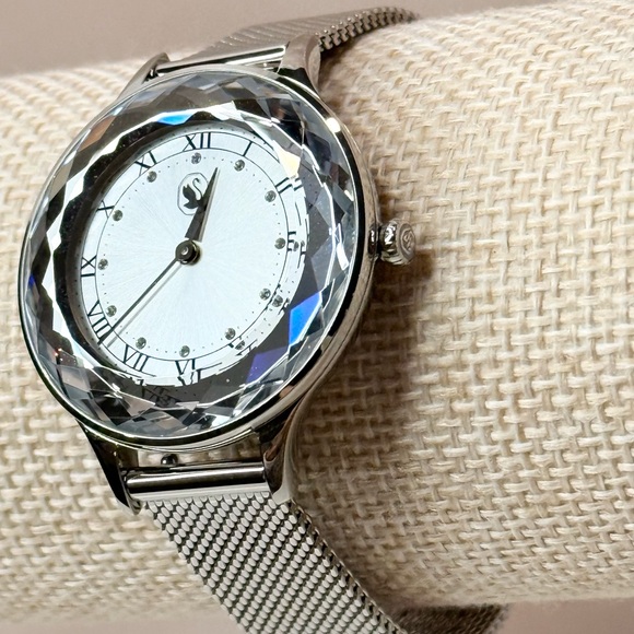 SWAROVSKI Octea Nova Quartz Silver Dial Stainless Steel Mesh Band Watch - Picture 3 of 10